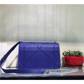 Dior Diorama Flap Bag In Grained Calfskin Leather Blue CY01065