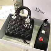 My Lady Dior Bag Lambskin With Customisable Shoulder Strap Black CY01081