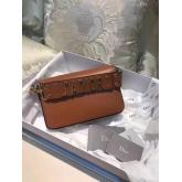 Dior J'adior Flap Bag With Shoulder Strap Calfskin Brown CY01118