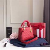 Replica Dior Supple LADY DIOR Bag In Studded Red Calfskin CY01125