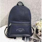 Dior Navy Blue Grained Calfskin Rucksack With "Atelier" Print Replica CY01129