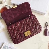 Dior Dioraddict Flap Bag Studded Cannage Lambskin Wine CY01140