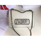 Dior J'ADIOR Flap Bag With Silver Chain In Calfskin White CY01182