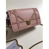 Dior Diorama Wallet On Chain WOC Pouch In Rose Studded Lambskin With Large Cannage Design CY01216