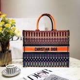 Dior Book Tote Bag In Multi-Coloured Embroidered Canvas. Replica CY01258