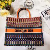 Dior Book Tote Bag In Multi-Coloured Embroidered Canvas. Replica CY01258