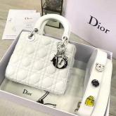 My Lady Dior Bag Lambskin With Customisable Shoulder Strap White CY01304