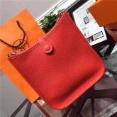 Hermes Evelyne Bag In Red Clemence Leather CY00008