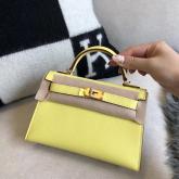 Designer Hermes Epsom Mini Kelly Sellier II 20 Yellow CY00013