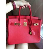 Hermes Birkin 30 35 Red Togo Leather CY00039