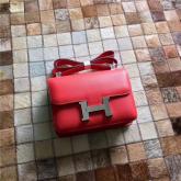 Hermes Constance In Orange Red Epsom Leather Crossbody Bag Replica CY00128