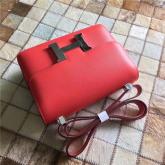 Hermes Constance In Orange Red Epsom Leather Crossbody Bag Replica CY00128