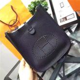 Hermes Evelyne Bag In Black Clemence Leather CY00153