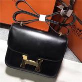 Hermes Constance In Black Box Leather Crossbody Bag CY00311