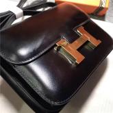 Hermes Constance In Black Box Leather Crossbody Bag CY00311