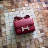 Hermes Constance In Dark Red Epsom Leather Crossbody Bag CY00335