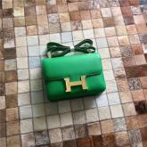 Designer Hermes Constance In Green Epsom Leather Crossbody Bag CY00379