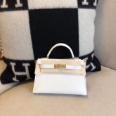 Hermes Epsom Mini Kelly Sellier II 20 White CY00505