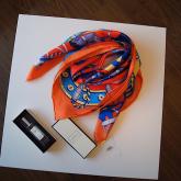 Hermes Ronds De Marche Scarf 90 Orange Replica CY00531