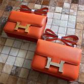 Replica Hermes Constance In Orange Epsom Leather Crossbody Bag CY00585