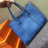 Replica Hermes Garden Party Tote Bag With Medium Blue Togo Leather CY00594