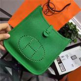 Hermes Evelyne Bag In Green Clemence Leather Replica CY00599