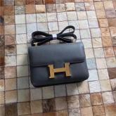 Hermes Constance In Dark Grey Epsom Leather Crossbody Bag Replica CY00657