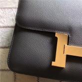 Hermes Constance In Dark Grey Epsom Leather Crossbody Bag Replica CY00657