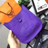 Hermes Evelyne Bag In Purple Clemence Leather CY00763