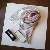 Hermes Ronds De Marche Scarf 90 Rose CY00775