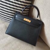 Designer Hermes Kelly 28 32 Epsom Black CY00804