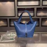 Replica Hermes Picotin Lock Bag Blue Clemence Leather CY00844