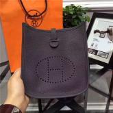 Hermes Evelyne Bag In Dark Grey Clemence Leather CY00856