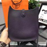 Hermes Evelyne Bag In Dark Grey Clemence Leather CY00856