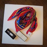 Designer Hermes Ronds De Marche Scarf 90 Rose Rouge CY00877