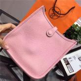 Hermes Evelyne Bag In Pink Clemence Leather CY00904