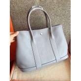 Designer Hermes Garden Party Tote Bag With Baby Blue Togo Leather CY00985