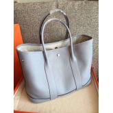 Designer Hermes Garden Party Tote Bag With Baby Blue Togo Leather CY00985