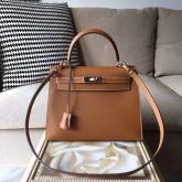 Designer Hermes Kelly 28 32 Epsom Brown Bag CY01110