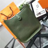 Hermes Evelyne Bag In Dark Green Clemence Leather CY01119