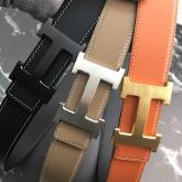 Hermes "H" Buckle Belt Smooth Calfskin Leather 38mm CY01154