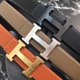 Hermes "H" Buckle Belt Smooth Calfskin Leather 38mm CY01154