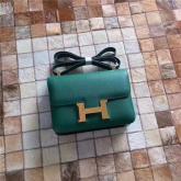 Designer Hermes Constance In Bamboo Green Epsom Leather Crossbody Bag CY01156