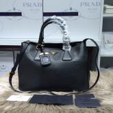 Designer Prada Saffiano Leather Tote BN2579 Black CY00059