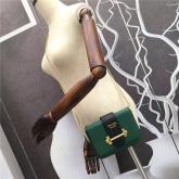 Designer Prada Cahier Two-tone Leather Shoulder Bag 1BL004 Billiard Green With Black CY00077