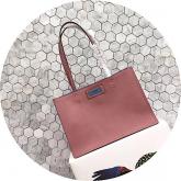 Prada Etiquette Calf Leather Tote 1bg122 Lotus Pink CY00093