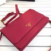 Prada Red Saffiano Leather Wallet With Strap Clutch Bag 1M1361 CY00111