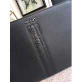 Designer Prada Saffiano Leather Document Holder With Black Crocodile Intarsia 2VN003C CY00164