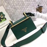 Prada 1bd075 Green Leather Shoulder Bag CY00166