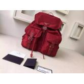 Designer Prada BZ6677 Junior Signature Vela Nylon Backpack In Red CY00191